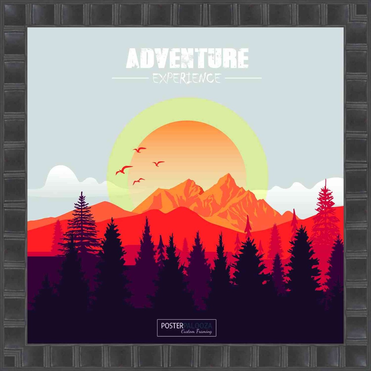 Square Deco Black Picture Frame - UV Acrylic, Foam Board Backing, Hanging Hardware